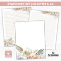pampas grass  stationery journal paper lined and unlined